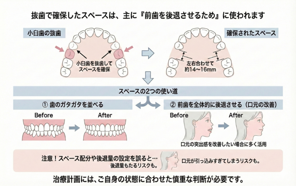抜歯後のスペースの使い方