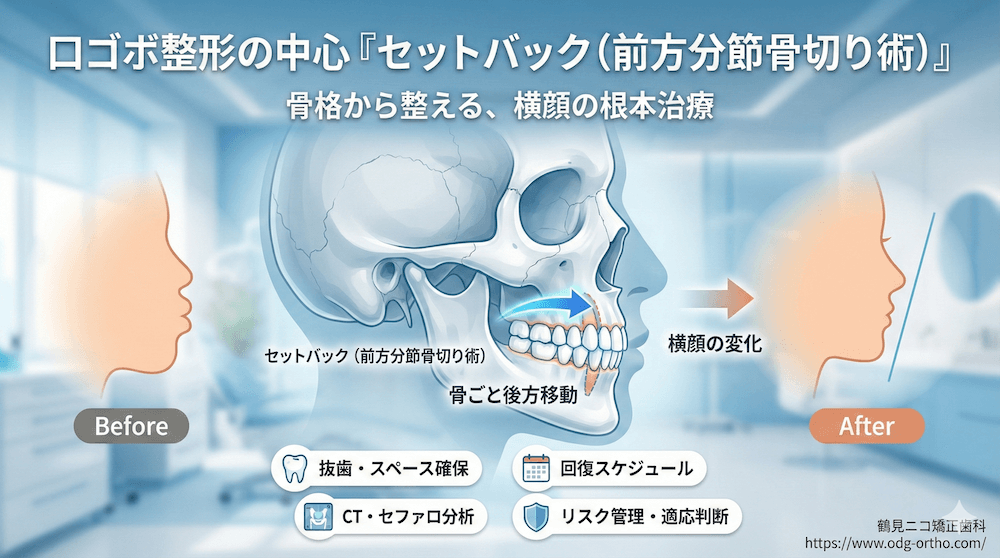 口ゴボ整形の中心『セットバック（前方分節骨切り術）』