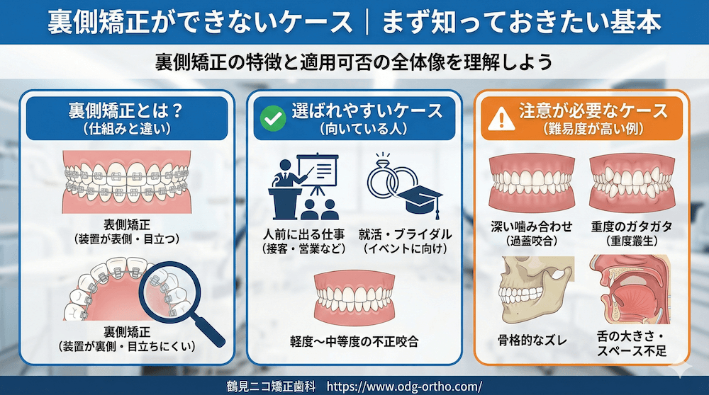 裏側矯正ができないケース|まず知っておきたい基本