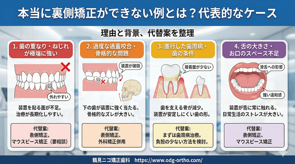 本当に裏側矯正ができない例とは?代表的なケース