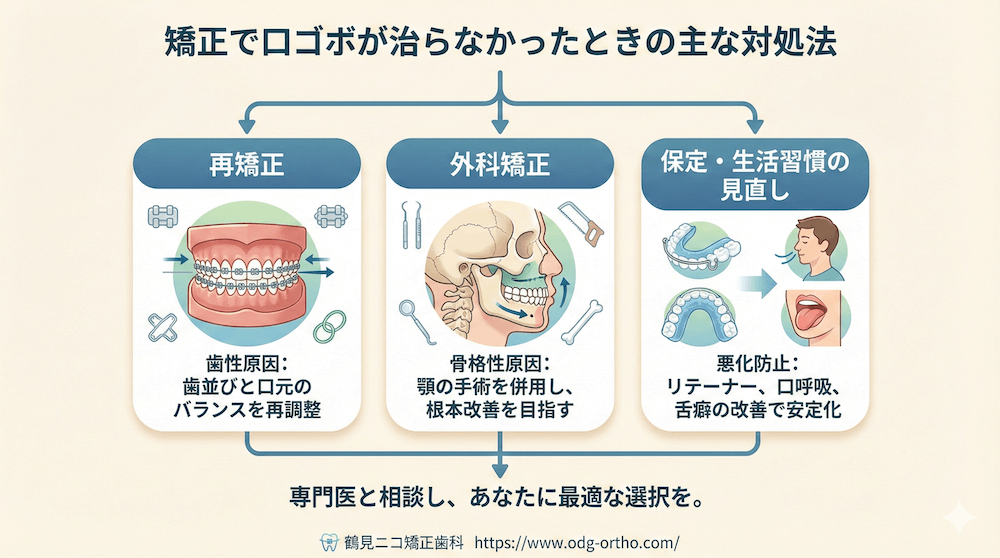 矯正で口ゴボが治らなかったときの主な対処法