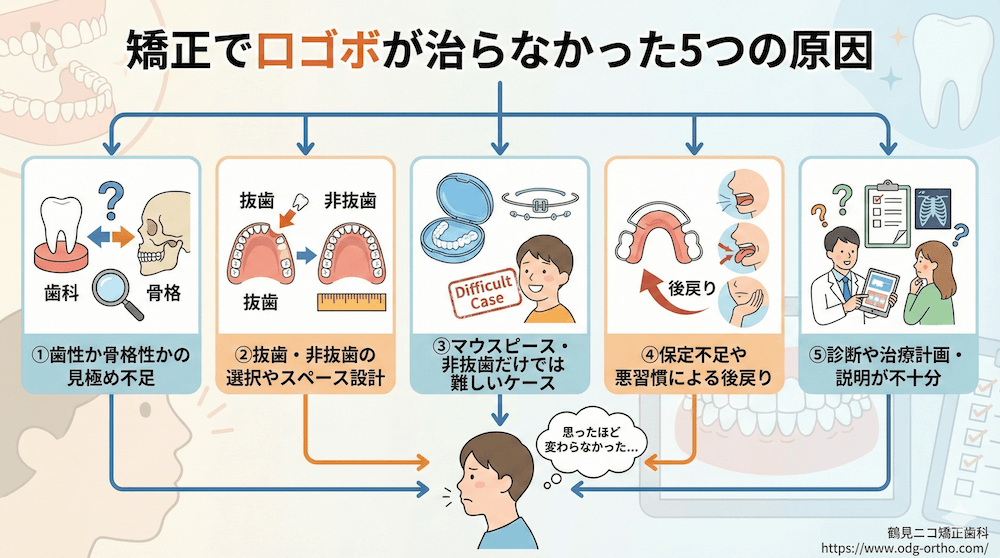 矯正で口ゴボが治らなかった5つの原因