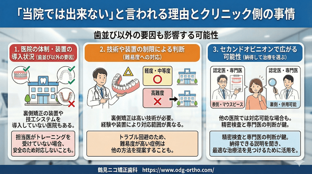 「当院では出来ない」と言われる理由とクリニック側の事情