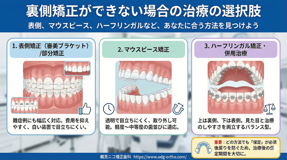 裏側矯正ができない場合に考えたい治療の選択肢