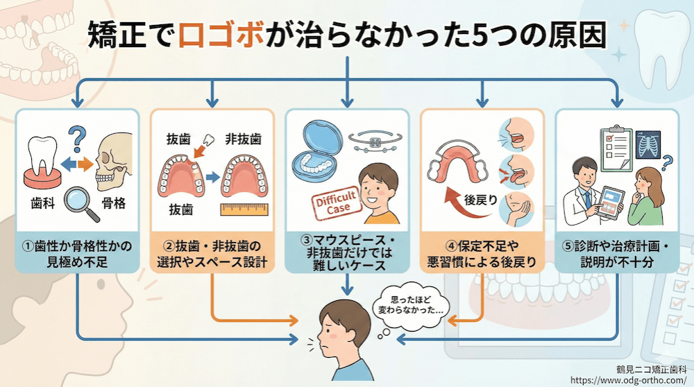 矯正で口ゴボが治らなかった5つの原因