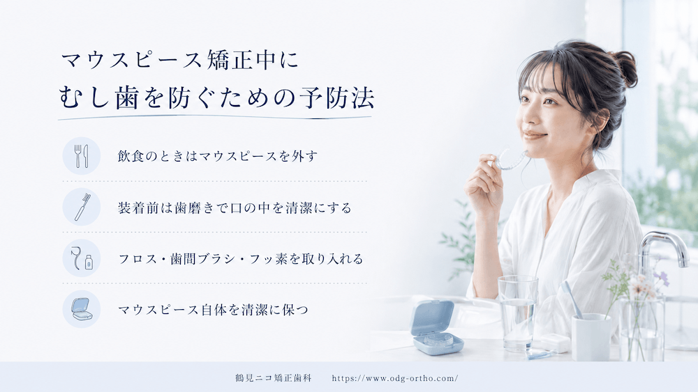 マウスピース矯正中にむし歯を防ぐための予防法
